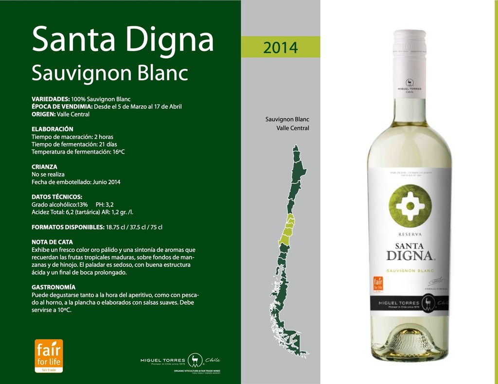 Santa Digna S Blanc Reserva, Miguel Torres