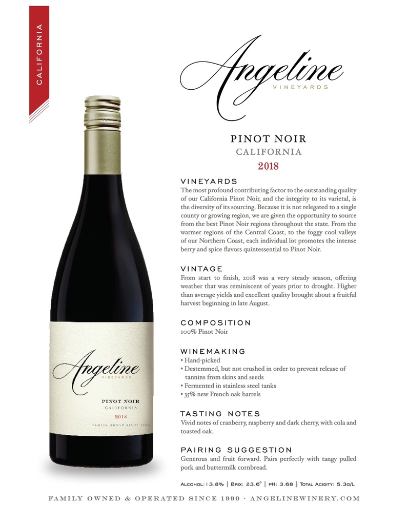 California Pinot Noir, Angeline (Half-Bottle)