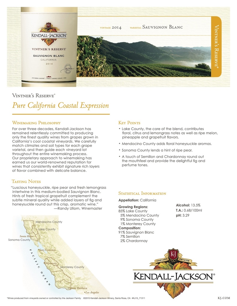 Vintner's Sauvignon Blanc, Kendall-Jackson