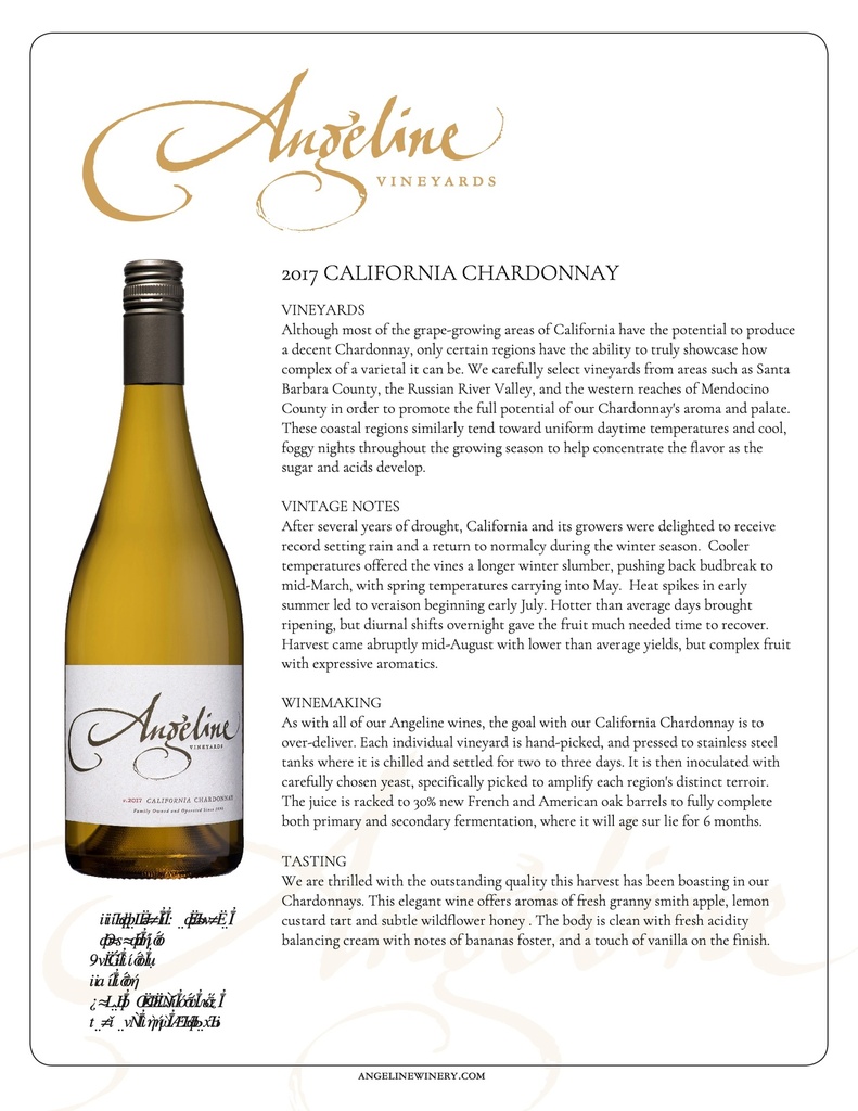 California Chardonnay, Angeline 