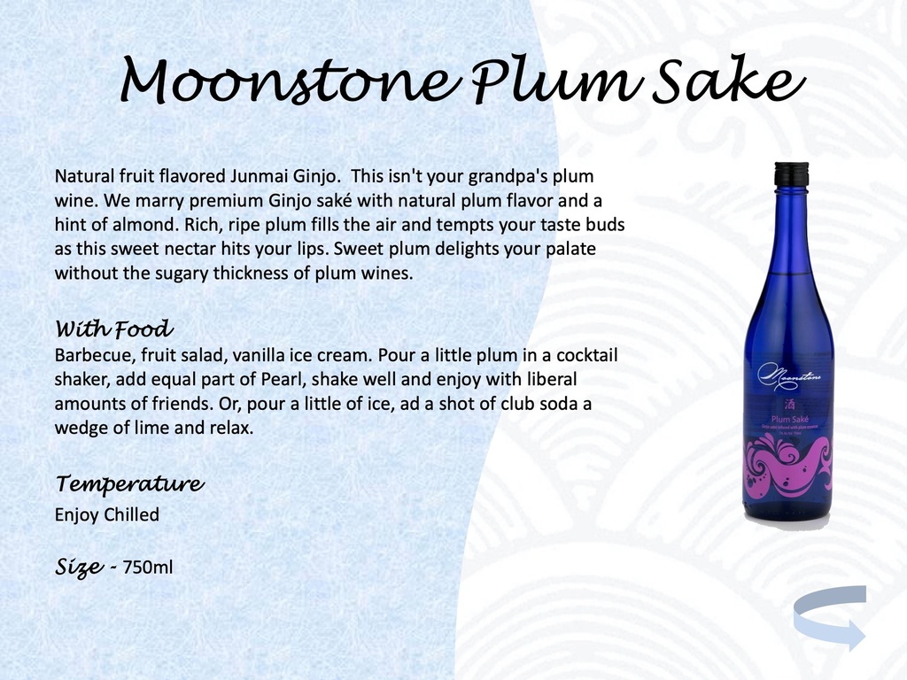 Plum Infused Sake , Moonstone