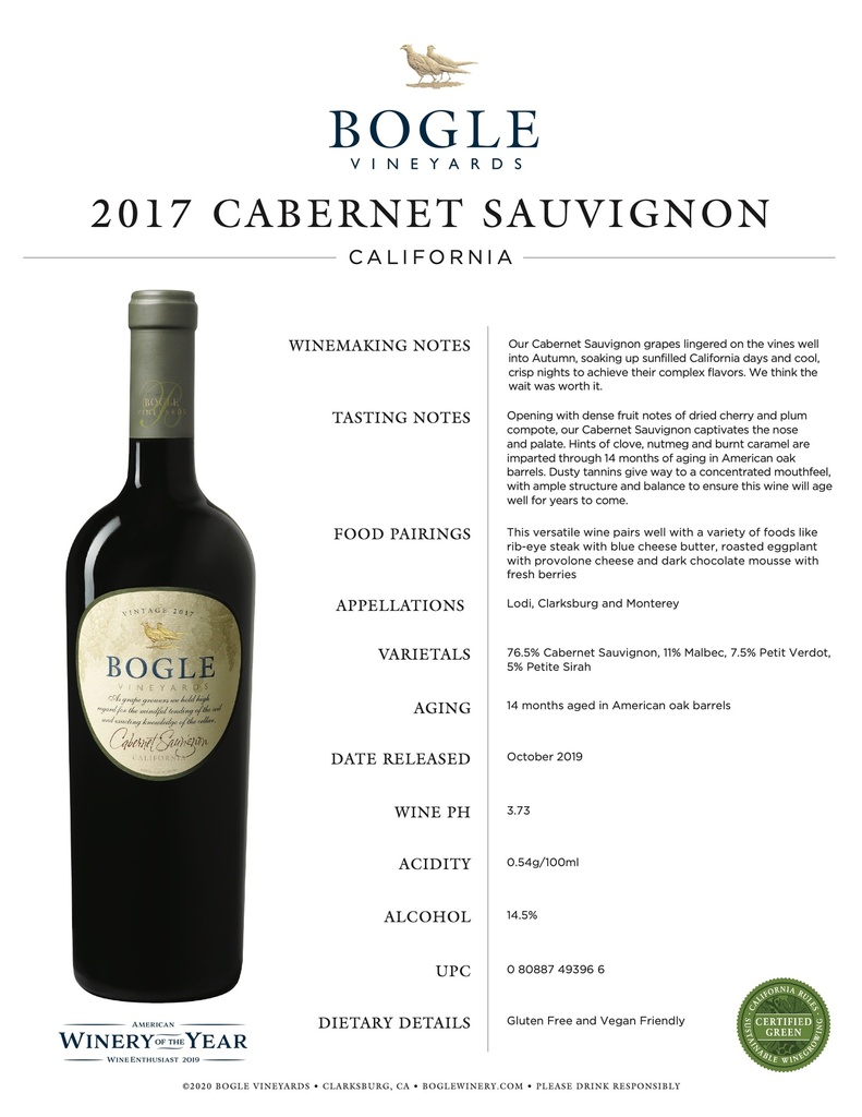 Cabernet Sauvignon, Bogle Winery