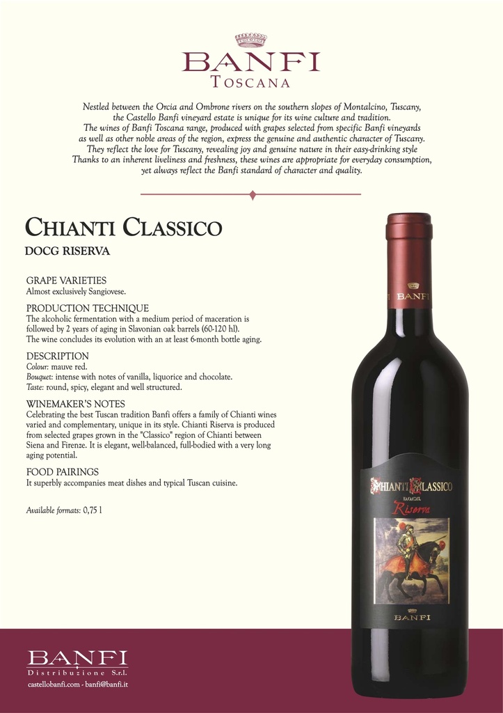 Chianti Riserva, Castello Banfi 