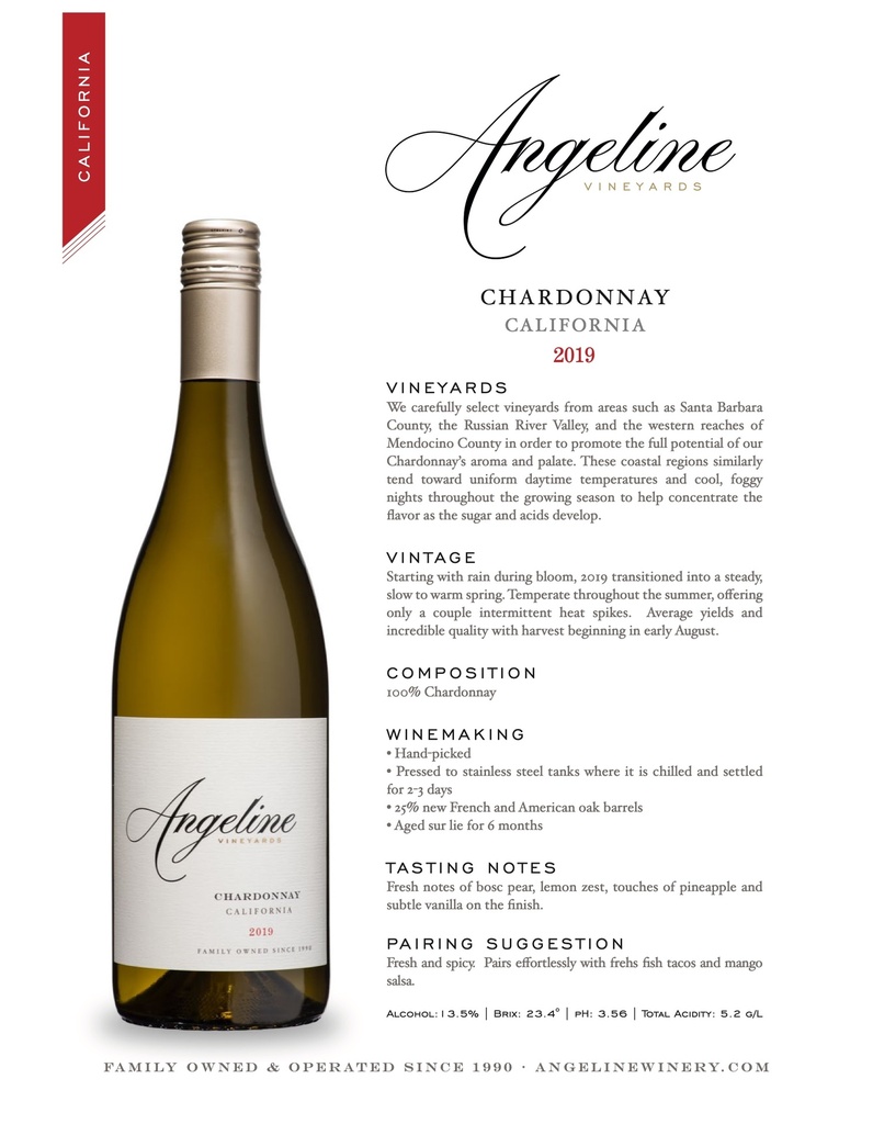 California Chardonnay, Angeline 