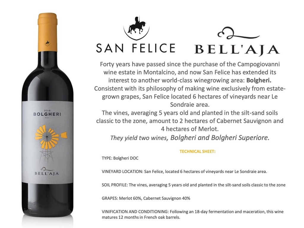 Bolgheri Rosso DOC, San Felice