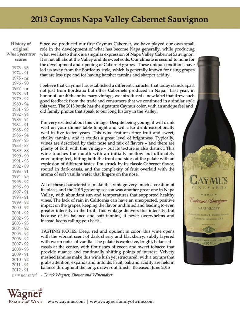 Napa Cabernet Sauvignon, Caymus