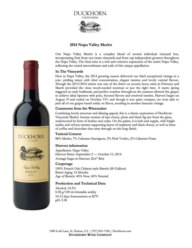 Napa Merlot, Duckhorn (Magnum)