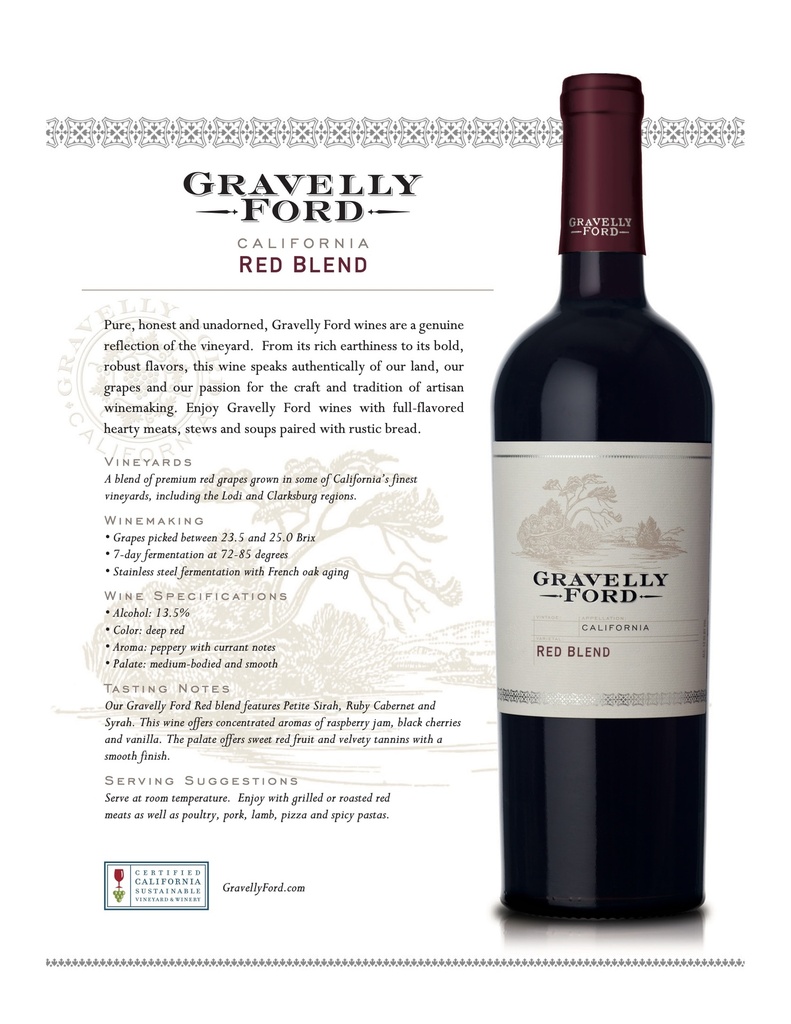 Red Blend California, Gravelly Ford