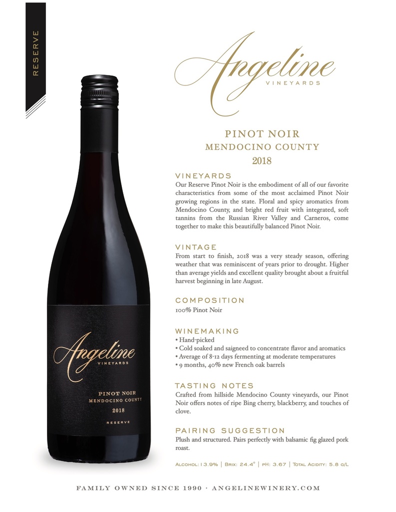 Pinot Noir Reserve, Angeline 