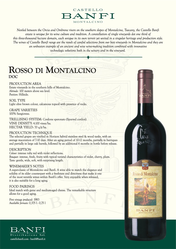 Rosso di Montalcino, Castello Banfi 