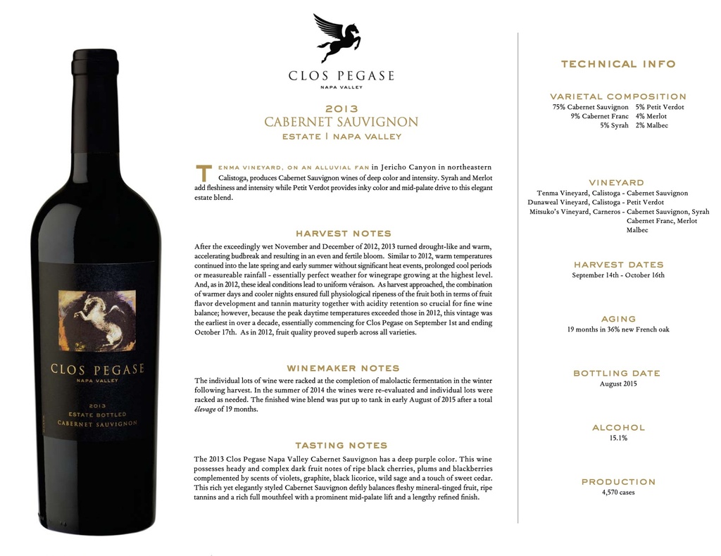 Cabernet Sauvignon, Clos Pegase 