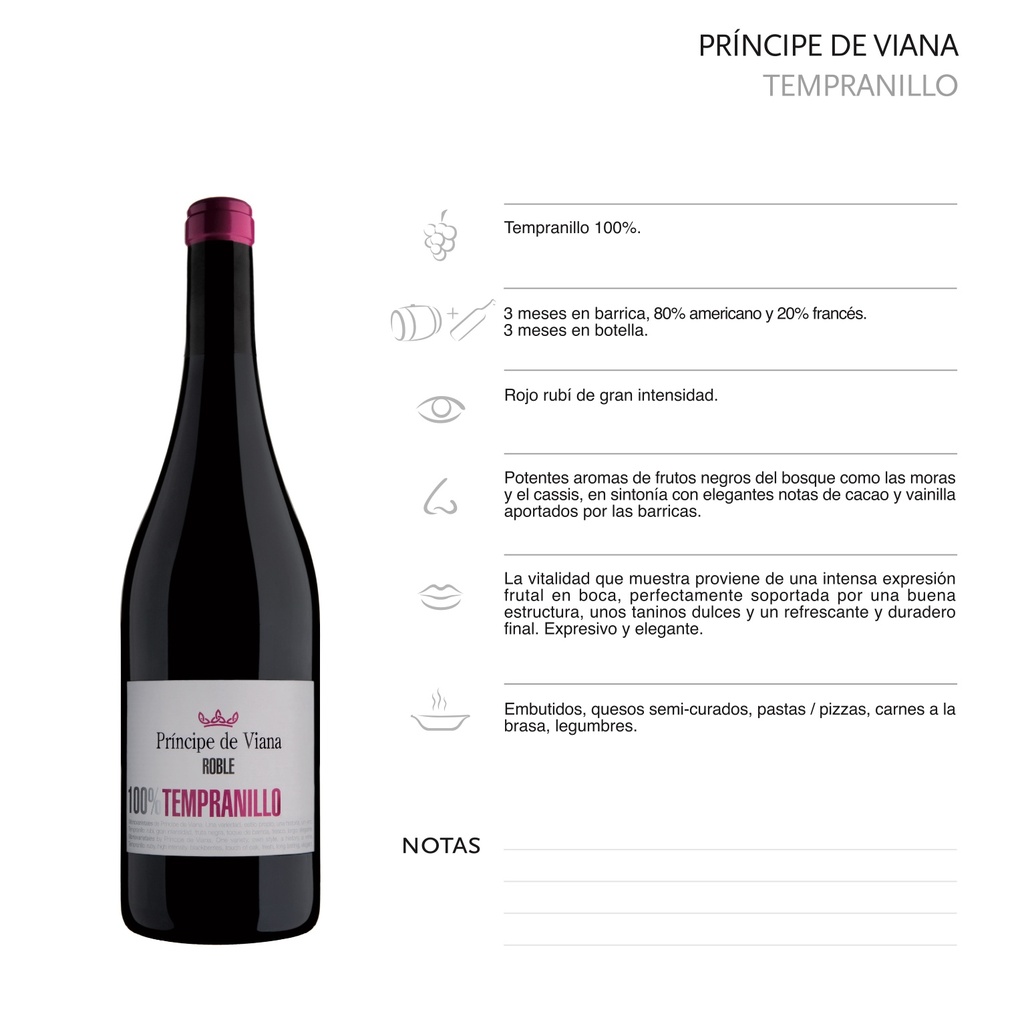 Roble - Tempranillo, Principe de Viana 