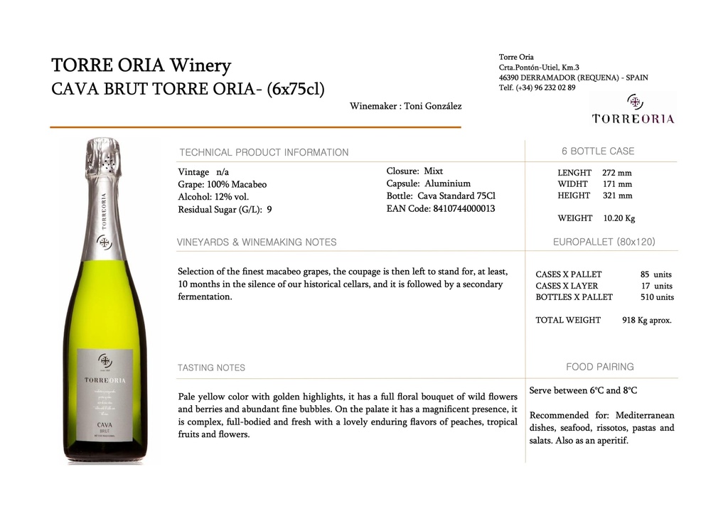 Cava Brut, Torre Oria