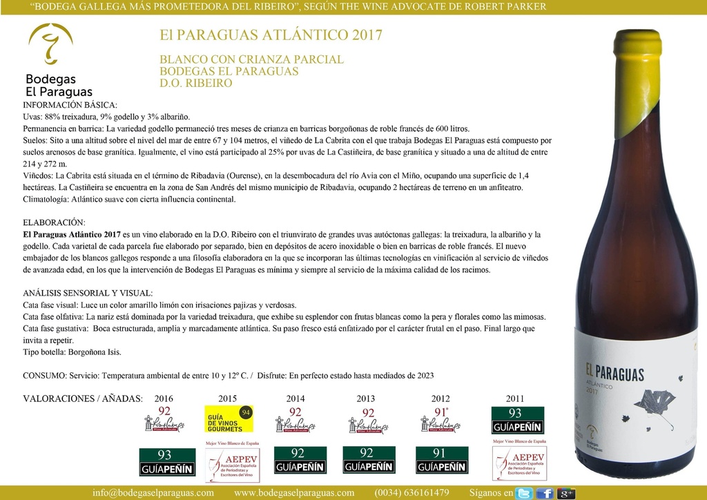 Atlantico-Blanco, Bodegas El Paraguas