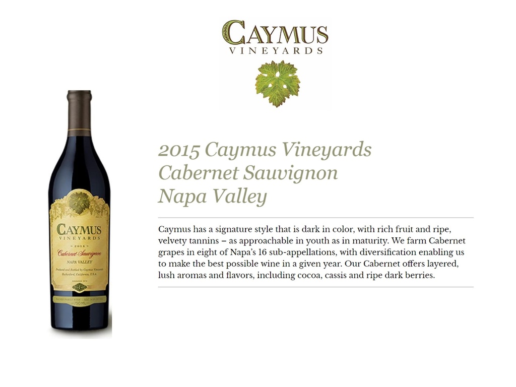 Napa Cabernet Sauvignon, Caymus