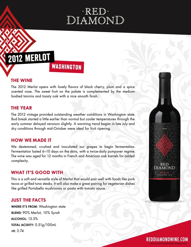 Merlot Washington State, Red Diamond 