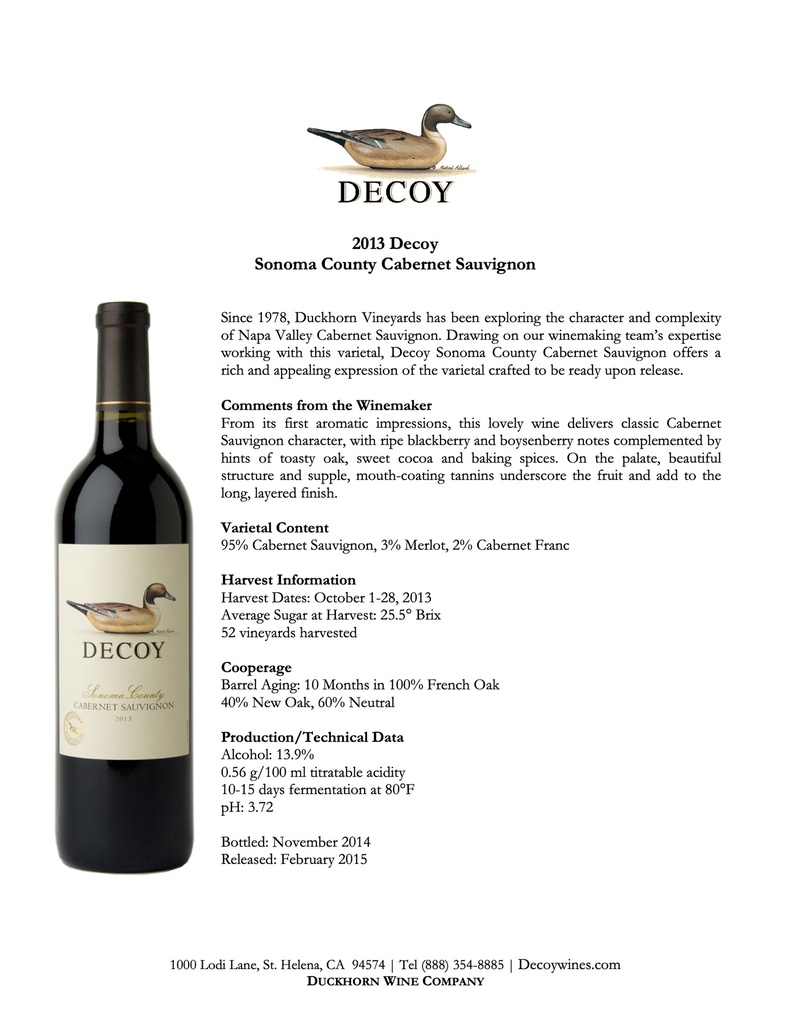 Decoy Sonoma Cabernet Sauvignon, Duckhorn 