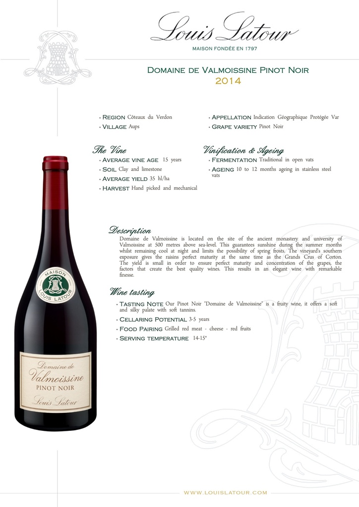 Pinot Noir Domaine de Valmoissine, Louis Latour