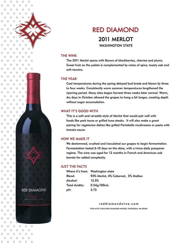 Merlot Washington State, Red Diamond 