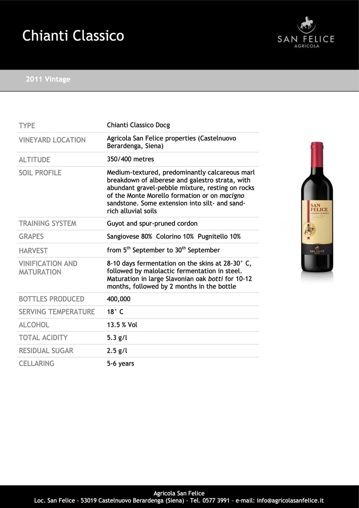 Chianti Classico, San Felice (Half-Bottle)