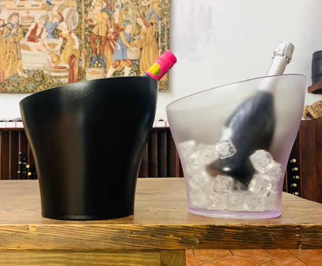 Prodyne Slope Textured Wine Bucket in Black and Clear