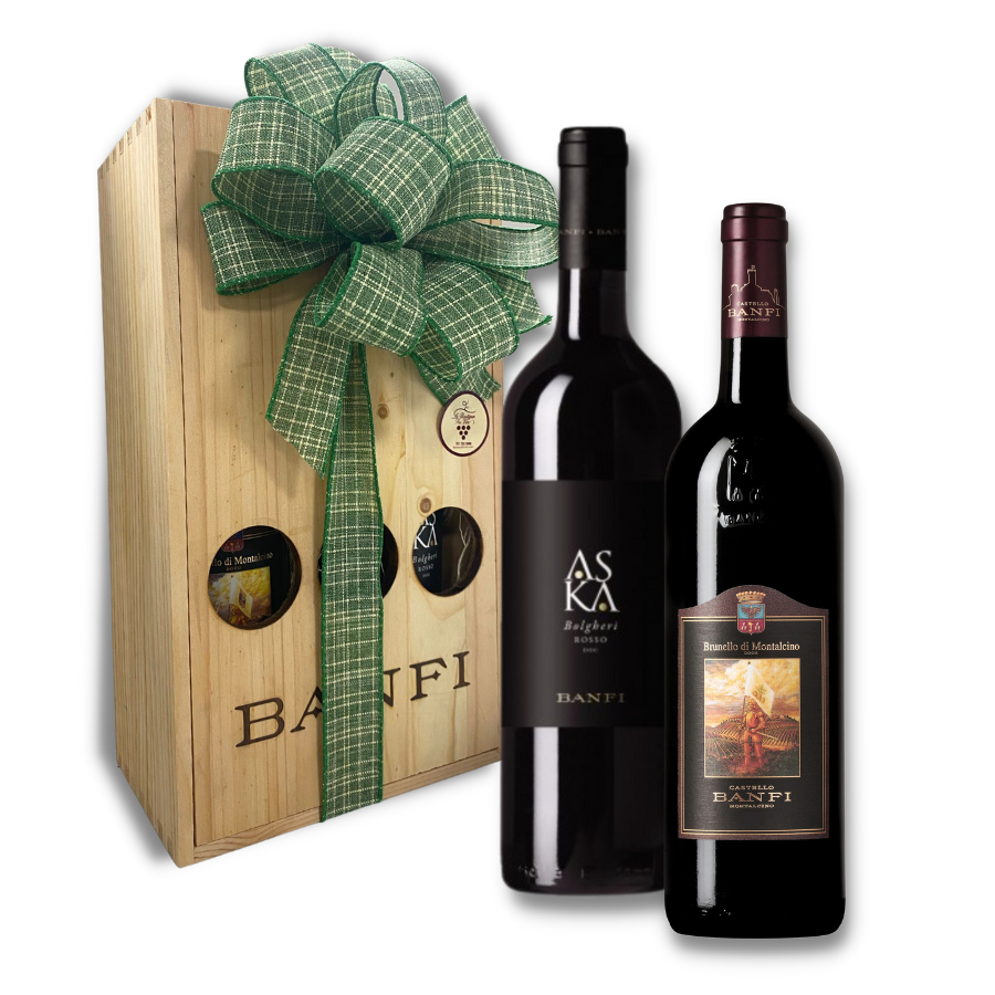 Castello Banfi Obsequio de 2 botellas: ska Bolgheri Rosso and Brunello di Montalcino