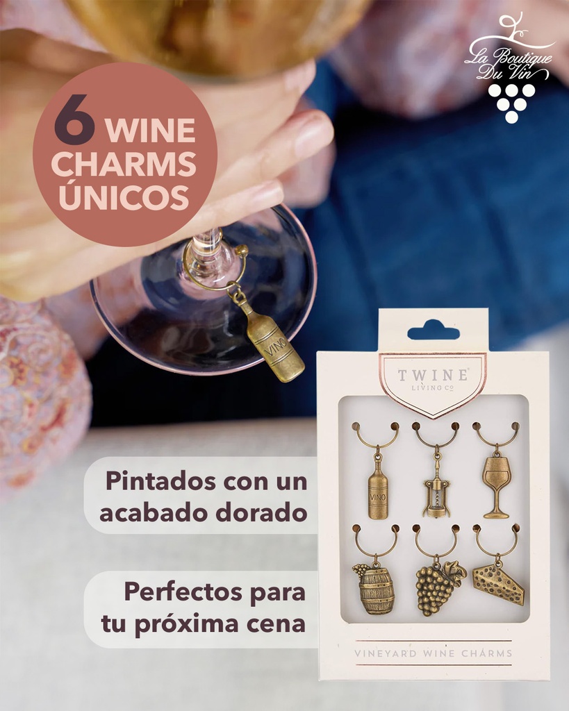 Twine Living Co. Gold Vineyard Wine Charms