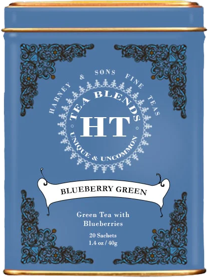 Harney & Sons, HT Blueberry Green Tin, 20 Sachets