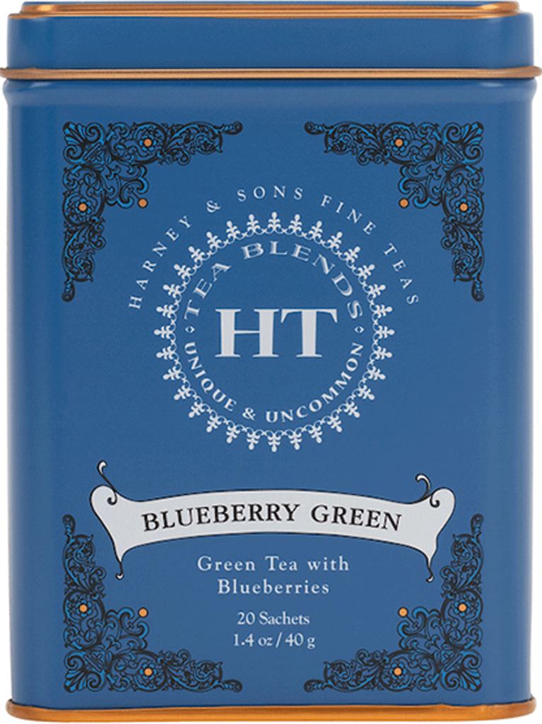 Harney & Sons, HT  Blueberry Green Tin, 20 Sachets