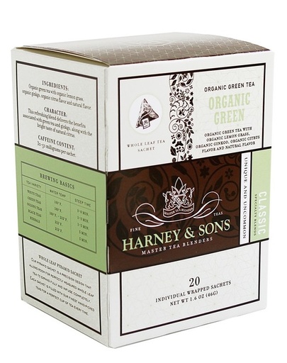 [198808] Harney & Sons, Organic Green IW Sachets (20 Sachets)