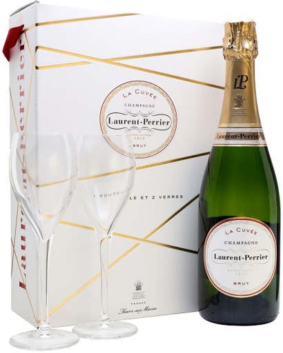 [190915] Laurent Perrier, Brut Gift Set 2 Glasses